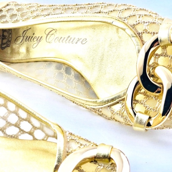 JUICY COUTURE -Smells Like Couture GOLD flats - Picture 4 of 8